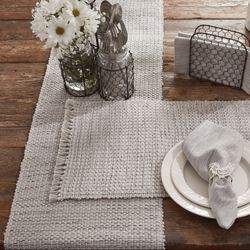 Tweed Basics Table Runner Ivory 13 x 54