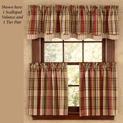 Heartfelt Plaid Tailored Tier Pair Russet 72 x 36