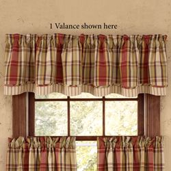 Heartfelt Plaid Scalloped Valance Russet 72 x 16