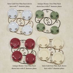 Laylla Petite Plate Rack Satin Gold Four Plate