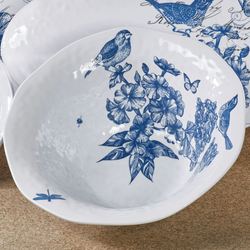 Indigo Cotton Melamine Large Bowl Blue