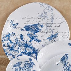 Indigo Cotton Melamine Round Serving Platter Blue 18 Round