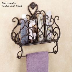 Aldabella Wall Magazine Rack with Toilet Paper Holder Tuscan Slate