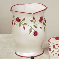 Vining Rose Wastebasket Pearl