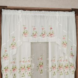 Graceful Blooms Sheer Swag Valance Pair 62 x 38