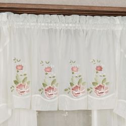 Graceful Blooms Sheer Tailored Valance 56 x 18