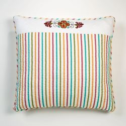 Cote d Azur Embroidered Striped Sham Light Cream European
