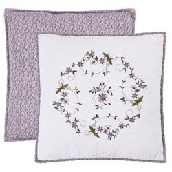 Gwen Reversible Embroidered Pillow White 16 Square