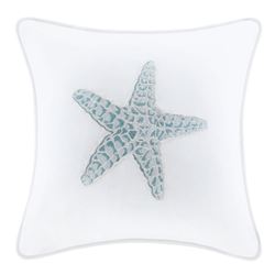 Maya Bay Embroidered Pillow White 16 Square