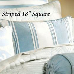 Crystal Beach Striped Square Pillow White 18 Square