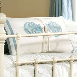 Crystal Beach Embroidered Rectangle Pillow White