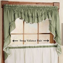 Sturbridge Ruffled Swag Valance Pair 56 x 38