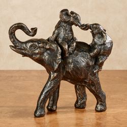 Elephant Ride Table Sculpture Bronze