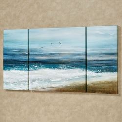 White Surf Triptych Canvas Wall Art Multi Cool Set of Three