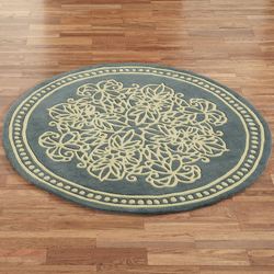 Lucia Lace Round Rug Steel Blue 5 Round