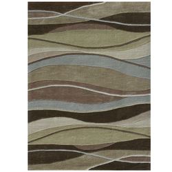 Making Waves Rectangle Rug OliveImage