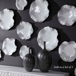 Abella Flower Accents White Set of Three