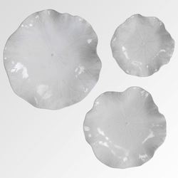Abella Flower Accents White Set of Three