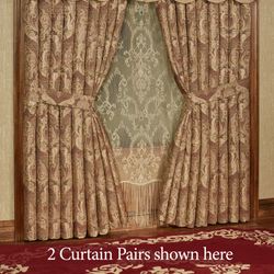 Devonshire Wide Tailored Curtain Pair Ruby