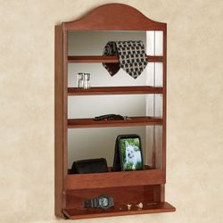 Quinn Mirrored Wall Shelf Classic Cherry