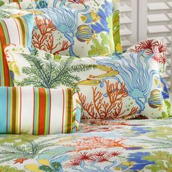 Island Paradise Flanged Pillow Light Cream Rectangle