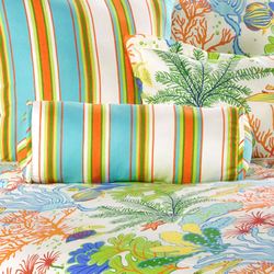 Island Paradise Striped Piped Pillow Light Cream Neckroll