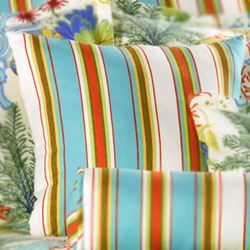 Island Paradise Striped Tailored Pillow Light Cream 18 Square