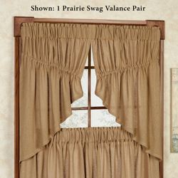 Burlap Prairie Swag Valance Pair Natural 72 x 36