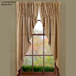 Burlap Prairie Curtain Pair Natural 72 x 63