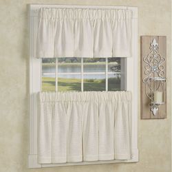 Burlap Tailored Tier Pair Antique White