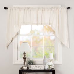 Burlap Swag Valance Pair Antique White 72 x 36