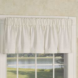 Burlap Tailored Valance Antique White 72 x 16