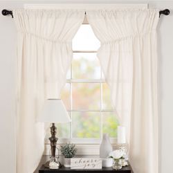 Burlap Prairie Curtain Pair Antique White 72 x 63