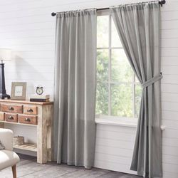 Burlap Tailored Curtain Pair Gray