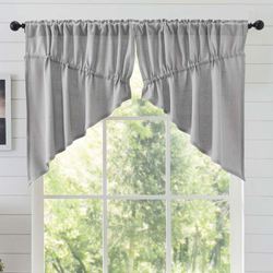 Burlap Prairie Swag Valance Pair Gray 72 x 36