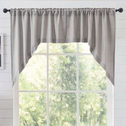 Burlap Swag Valance Pair Gray 72 x 36