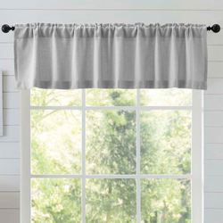 Burlap Tailored Valance Gray 72 x 16