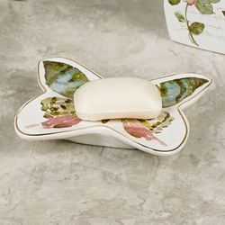 Butterfly Garden Soap Dish Ivory