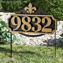 La Casa Fleur de Lis Address Yard Sign Gold/Bronze