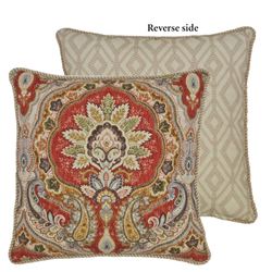 Harrogate Reversible Corded Pillow Ember Glow 18 Square