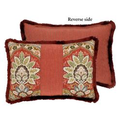 Harrogate Reversible Fringed Pillow Ember Glow Rectangle