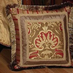 Botticelli Fringed Pillow Antique Gold 18 Square