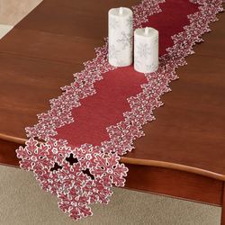 Snowflake Long Table Runner Red 13 x 65