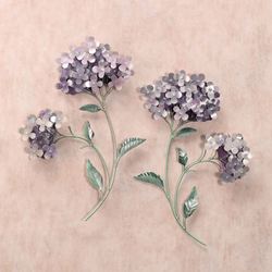Lavender Hydrangea Wall Sculpture Set