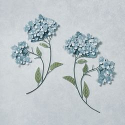 Blue Hydrangea Wall Sculptures Set of Two