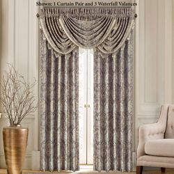 Provence Scroll Wide Tailored Curtain Pair Beige 100 x 84