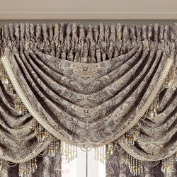 Provence Scroll Waterfall Valance Beige 43 x 33.5