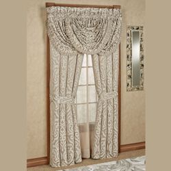 Astoria Scroll Tailored Curtain Pair Sand 98 x 84