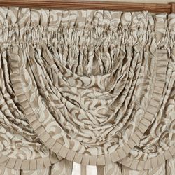 Astoria Scroll Waterfall Valance Sand 42 x 33