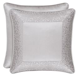 La Scala Framed Piped Accent Pillow Silver 18 Square